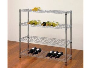Stahldraht-Chrom-Weinregal 99x122x36cm 48 Flaschen - HxBxT