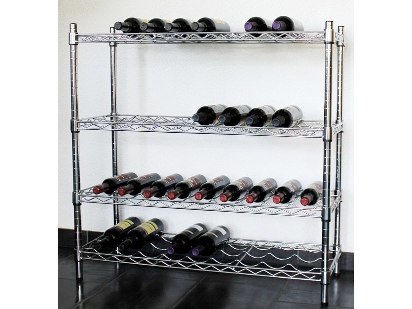 Stahldraht-Chrom-Weinregal 99x122x36cm 48 Flaschen - HxBxT – Bild 3