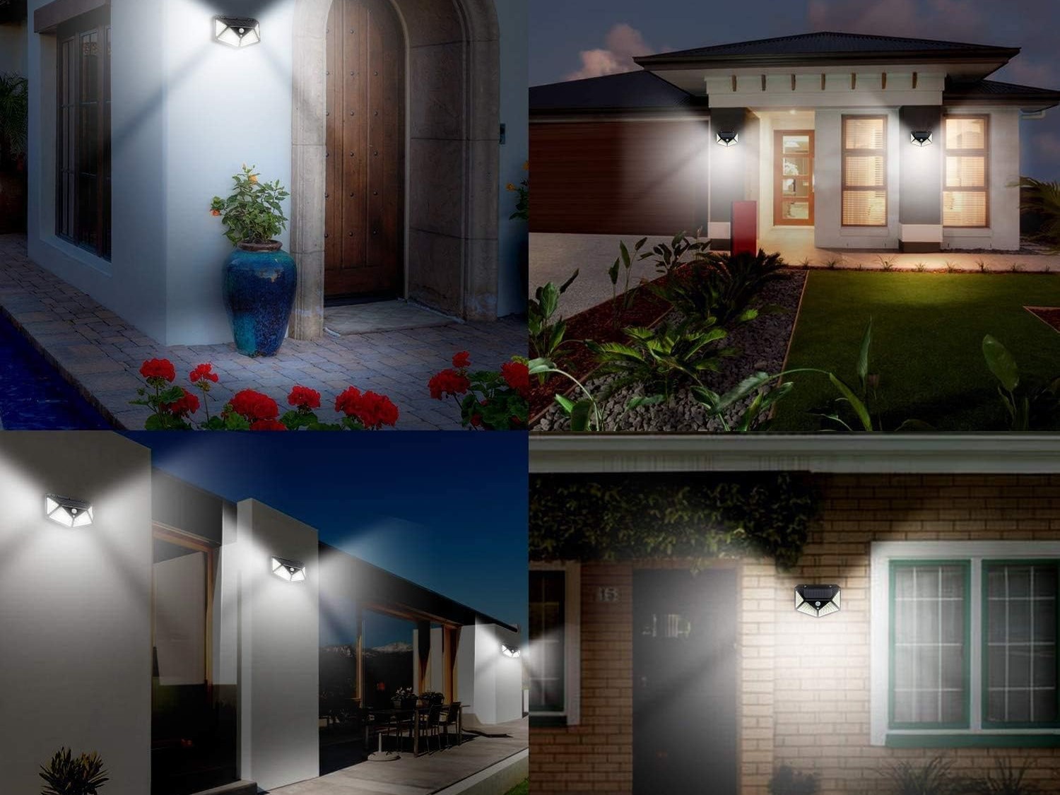 LED Solar Wandleuchte Wegbeleuchtung mit Bewegungsmelder 100LED – Bild 4