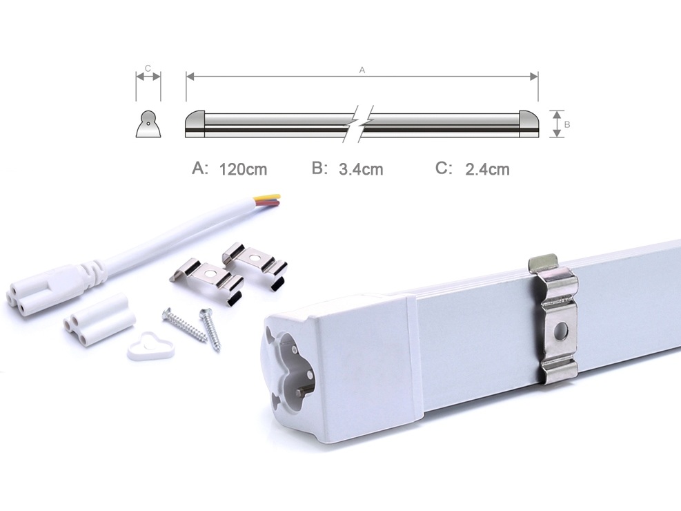 LED Aluminium-Leiste - 24 Watt - T5 - 121.5cm - weiss - 230V – Bild 3