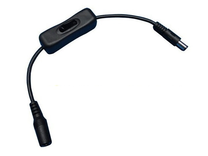 LED Ein-/Ausschalter 12V zu LED Streifen, Rundstecker Anschluss