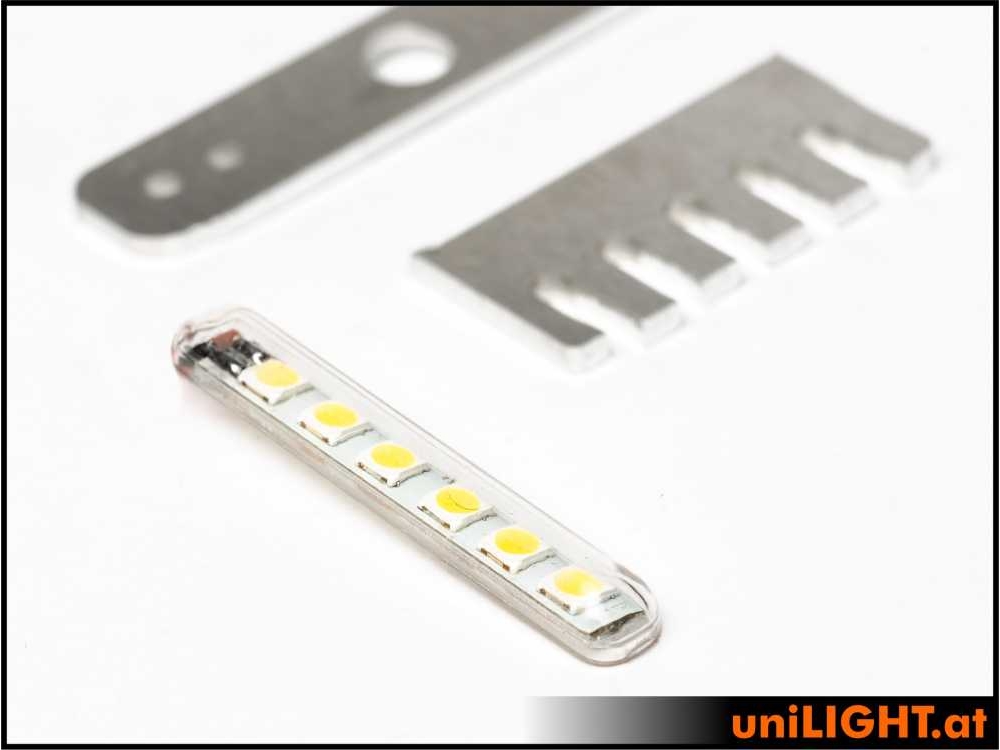 uniLIGHT 5mm BAR Blitzlicht, 20Wx2 - weiss + Wärmeleitkleber