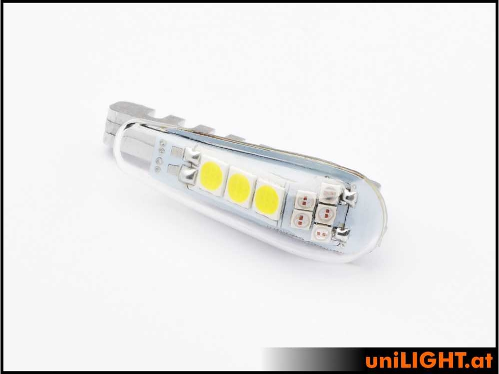 uniLIGHT 14mm DUAL Navigation + Blitzlicht, 14Wx2 , KURZ - grün-weiss – Bild 2