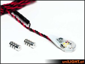 uniLIGHT 16mm DUAL Navigation + Blitzlicht, 10Wx2 - rot-weiss