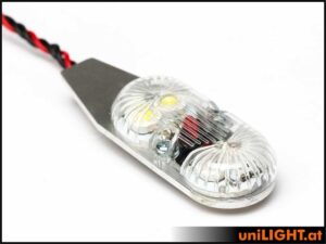 uniLIGHT 24mm DUAL Navigation + Blitzlicht, 12Wx2, T-Fuse - rot-weiss