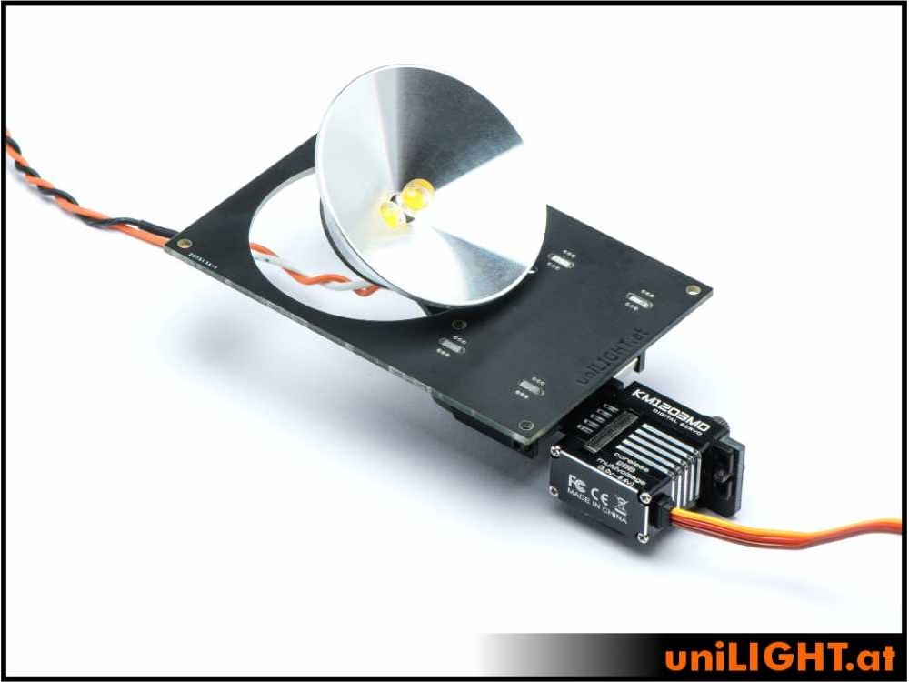 uniLIGHT 50mm Klappscheinwerfer HV, 12Wx2, T-FUSE - weiss