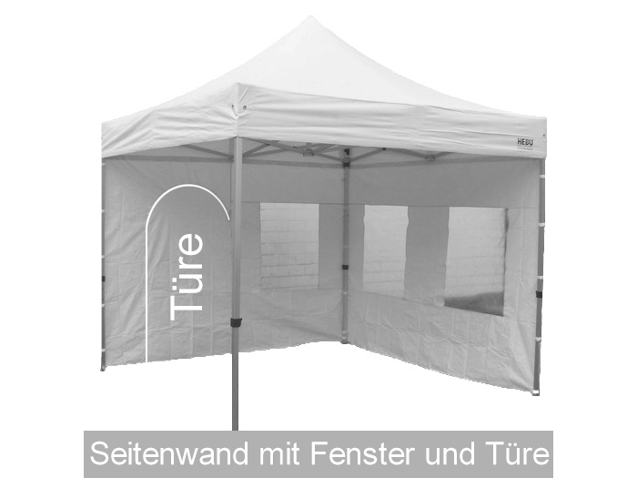 HEBU-Tent Seitenwand ROYAL 4.5m weiss mit Fenster