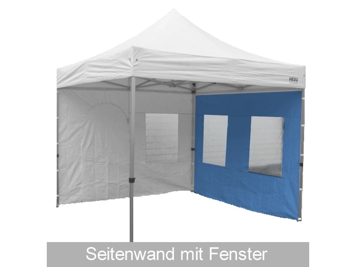 Seitenwand PRO / DELUXE 3m blau mit Fenster