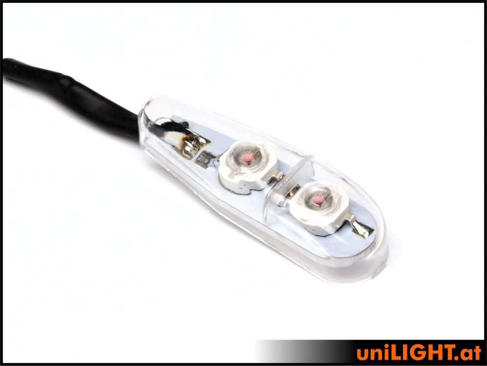 uniLIGHT 11mm PRO Blitzlicht, 8Wx2, KURZ, T-Fuse - rot