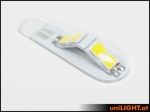 uniLIGHT 14mm Blitzlicht, + 180°, 24Wx3 - weiss - 8V