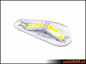 uniLIGHT 20mm Blitzlicht, + 180°, 36Wx3 - weiss - 8V