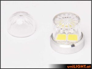 uniLIGHT 13mm ROUND Navigationslicht, 2Wx2, KURZ - weiss