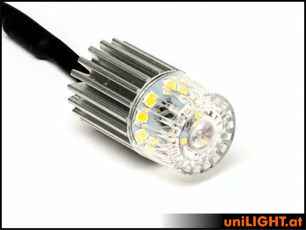 uniLIGHT 19mm ROUND Blitzlicht, 20Wx2, T-Fuse - weiss