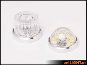 uniLIGHT 19mm ROUND Navigationslicht, 3Wx2, KURZ - weiss