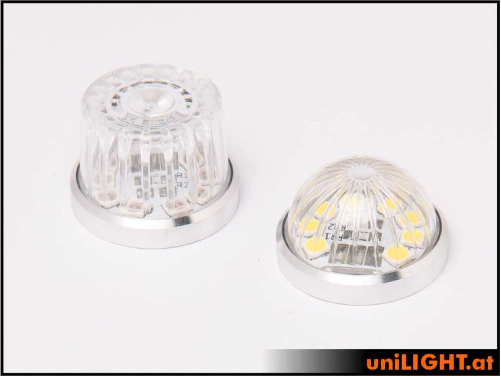 uniLIGHT 19mm ROUND Navigationslicht, 3Wx2, KURZ - weiss