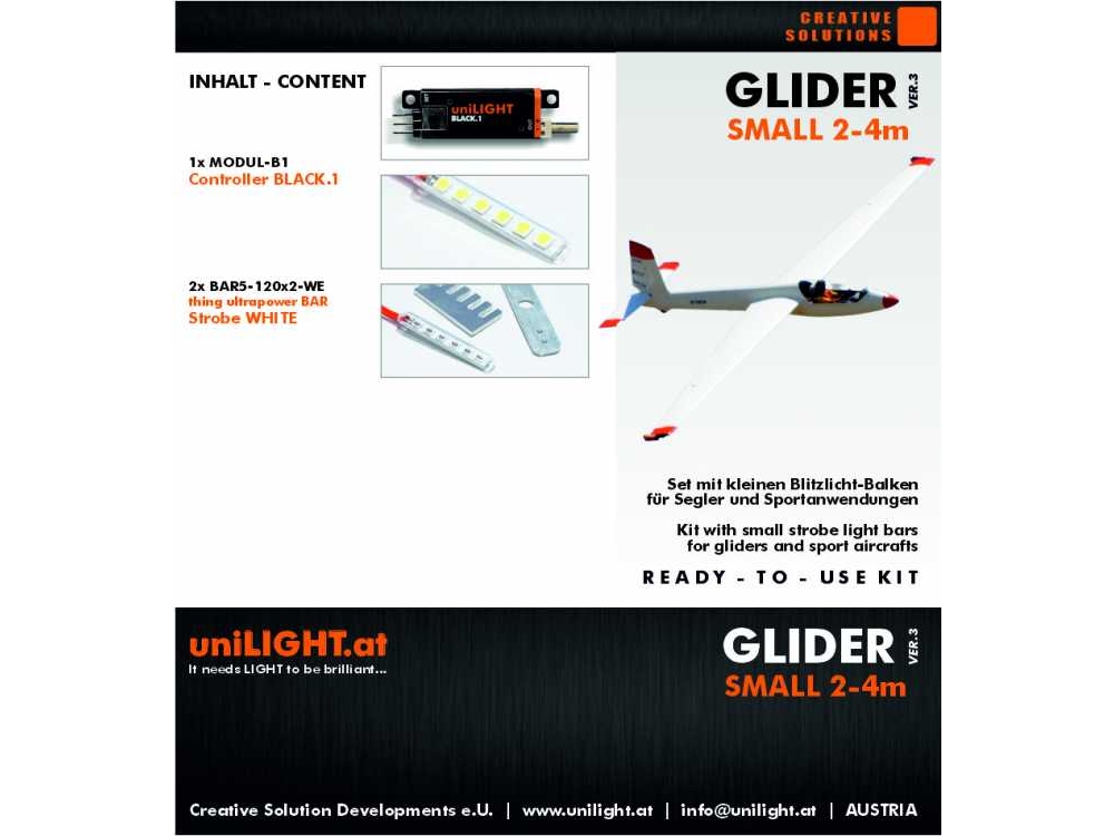 uniLIGHT GLIDER-Small Beleuchtungsset