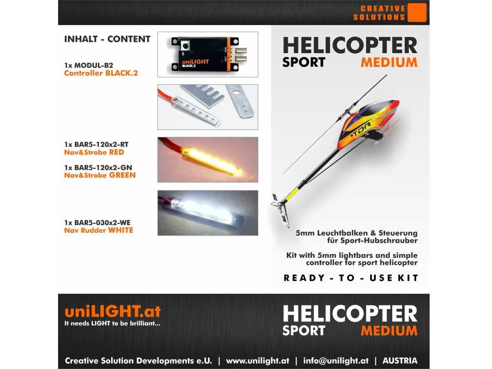 uniLIGHT HELISPORT-Medium Beleuchtungsset