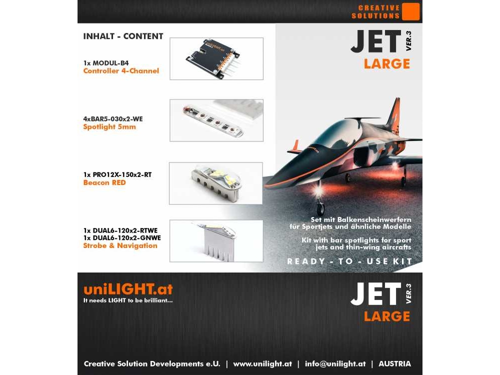 uniLIGHT JET-Large Beleuchtungsset, v3