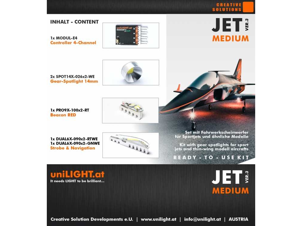 uniLIGHT JET-Medium Beleuchtungsset, v3