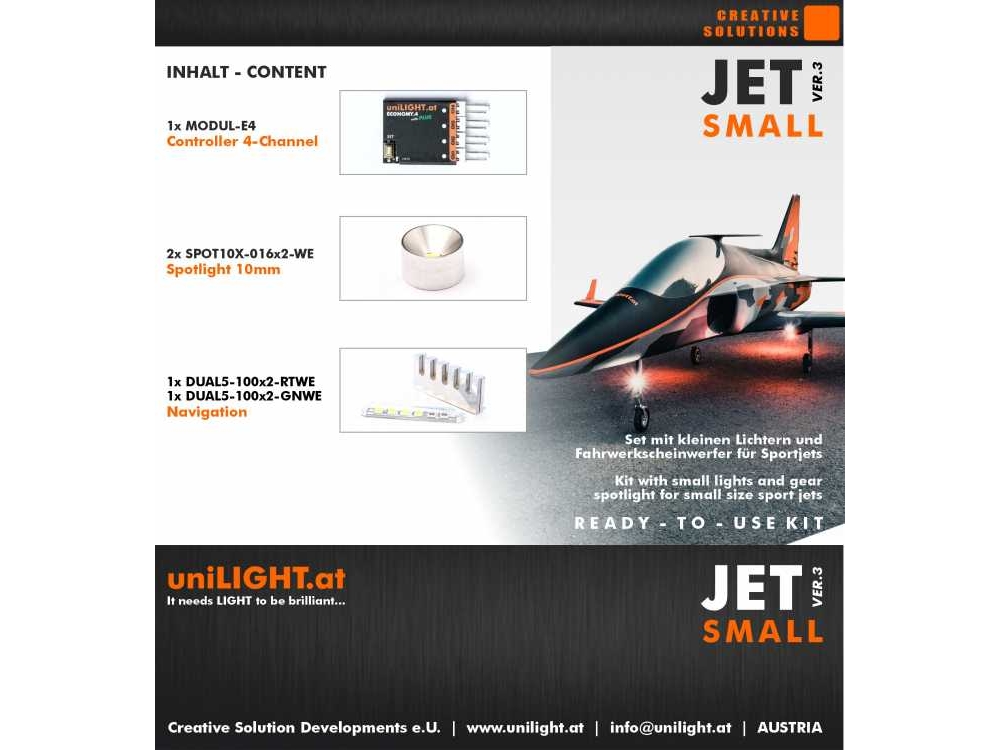 uniLIGHT JET-Small Beleuchtungsset, v3