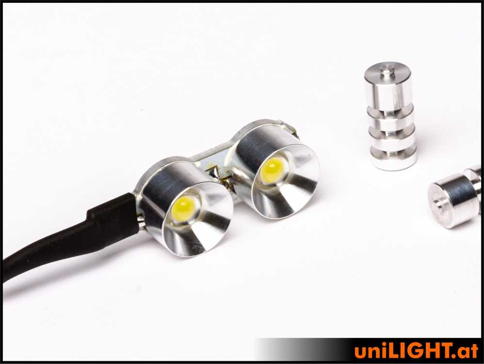 uniLIGHT 12mm Doppel-Scheinwerfer, 2x4W - weiss