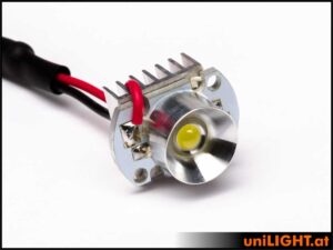 uniLIGHT 12mm Alu-Scheinwerfer, 4W, KURZ - warmweiss
