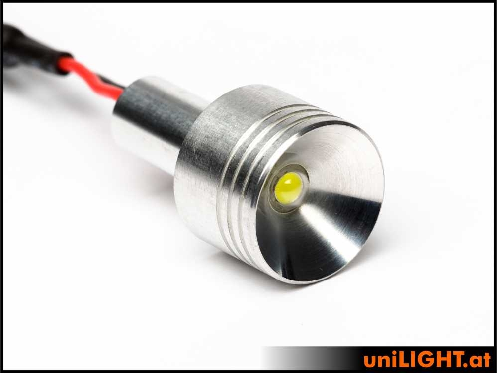 uniLIGHT 20mm Alu-Scheinwerfer, 4W - weiss