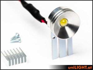 uniLIGHT 20mm Fahrwerk-Scheinwerfer, 8Wx2, KURZ - weiss