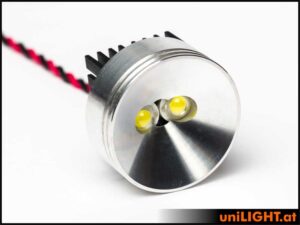 uniLIGHT 30mm Alu-Scheinwerfer, 8Wx2, T-FUSE - weiss
