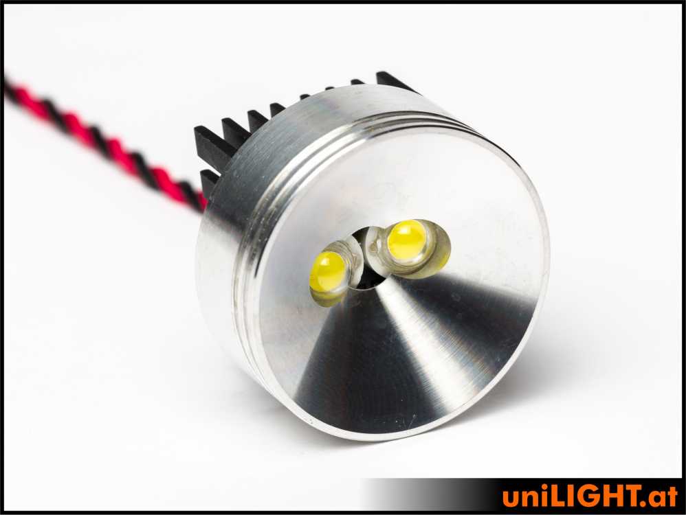uniLIGHT 30mm Alu-Scheinwerfer, 8Wx2, T-FUSE - warmweiss