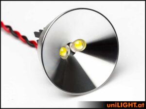 uniLIGHT 40mm Alu-Scheinwerfer, 8Wx2, T-FUSE - warmweiss