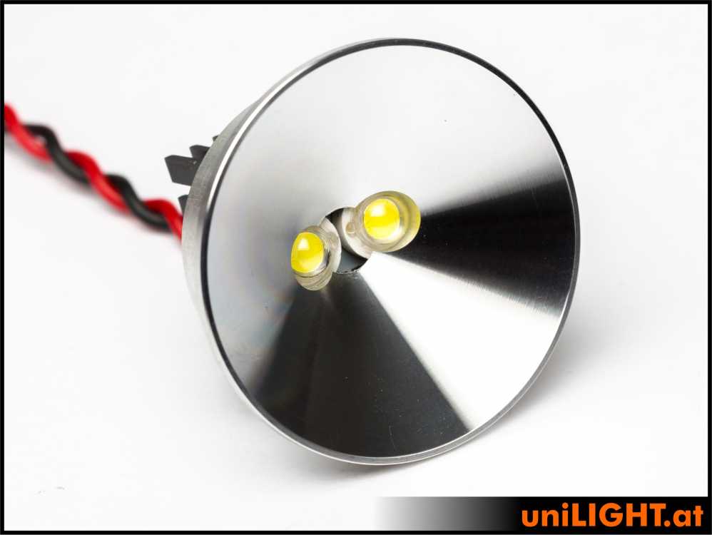 uniLIGHT 40mm Alu-Scheinwerfer, 8Wx2, T-FUSE - warmweiss