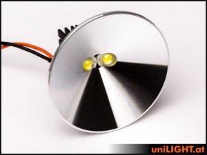 uniLIGHT 50mm Alu-Scheinwerfer, 8Wx2, T-FUSE - warmweiss