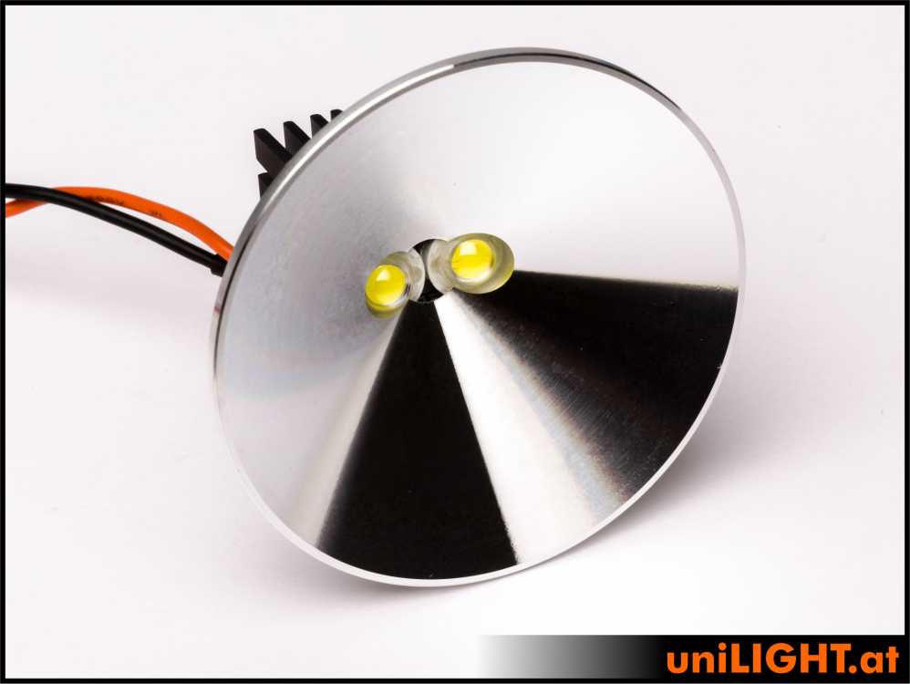 uniLIGHT 50mm Alu-Scheinwerfer, 8Wx2, T-FUSE - weiss
