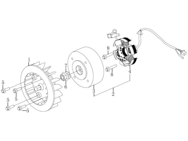 Stator / Lichtmaschine zu Roller 125ccm 125-12 1221450224 (4)