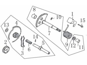 Kickstarterwelle kompl. 1221451101 (3,4,5,6,13,14)