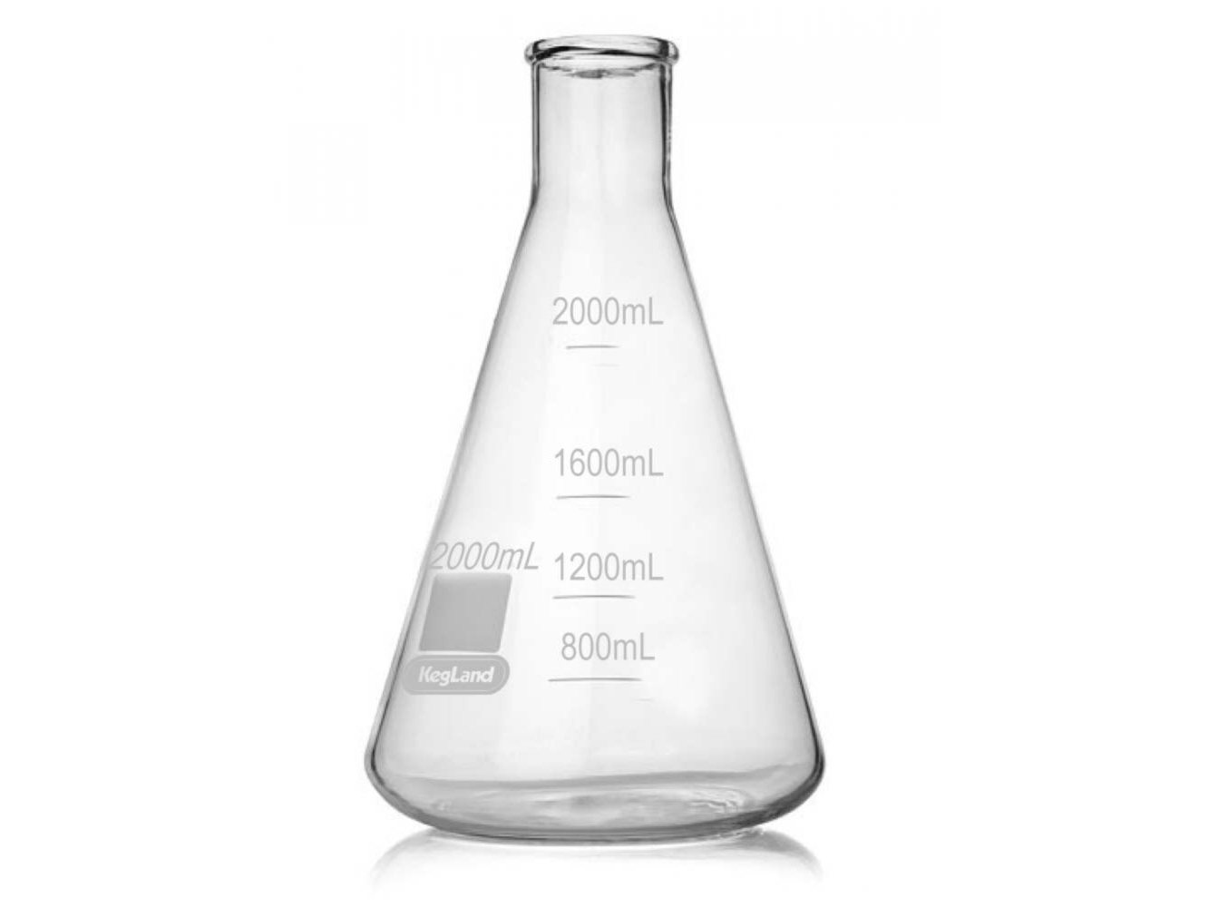 Kegland - Erlenmeyerkolben 2000 ml aus Borosilikatglas 2 Liter