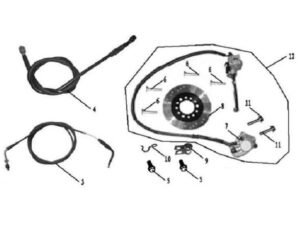 Bremszange Geberzylinder Set vorn 62119 (7,9,10,11) zu XY125-12