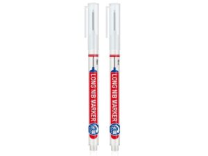 Bohrlochmarker - Permanent-Marker,  extra lange Spitze - weiss - 2er-Set