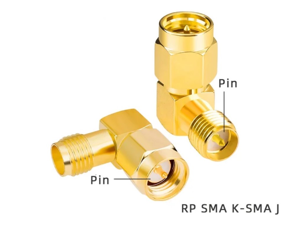 FPV Antennen-Adapter - 90 Grad - SMA male zu RP SMA female