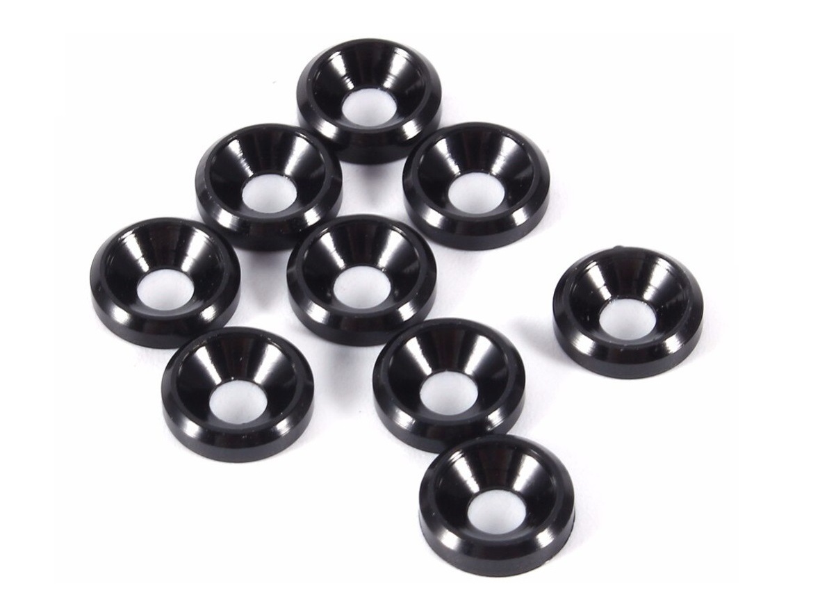 Unterlegscheibe für Senkschrauben - M3 - 7.5x2.4mm - SCHWARZ - 10er-Set