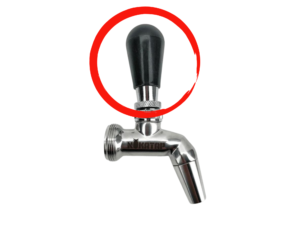 Kegland - Schwarzer Kunststoff-Zapfhahngriff - kurzer Kugel-Typ KL01366