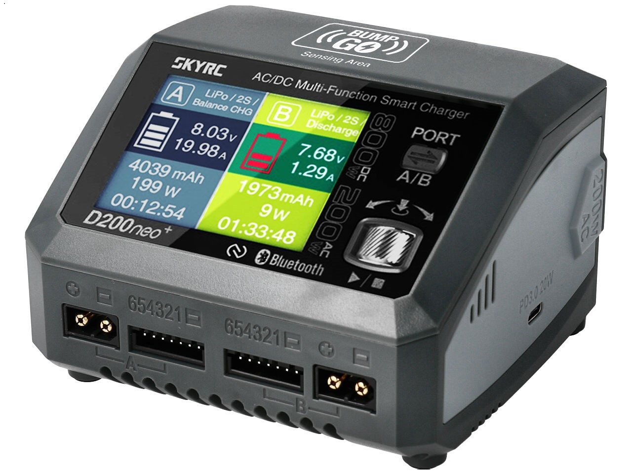 SkyRC D200neo plus Twin-Kanal Smart Ladegerät - 200W / 2x 400W - 20A