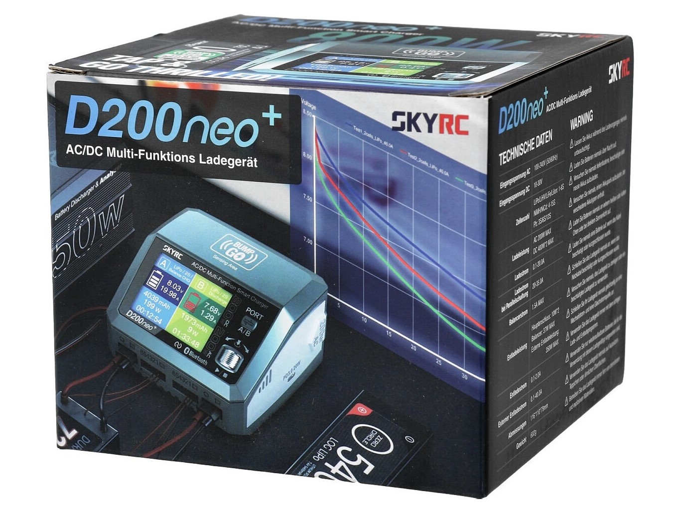 SkyRC D200neo plus Twin-Kanal Smart Ladegerät - 200W / 2x 400W - 20A – Bild 4