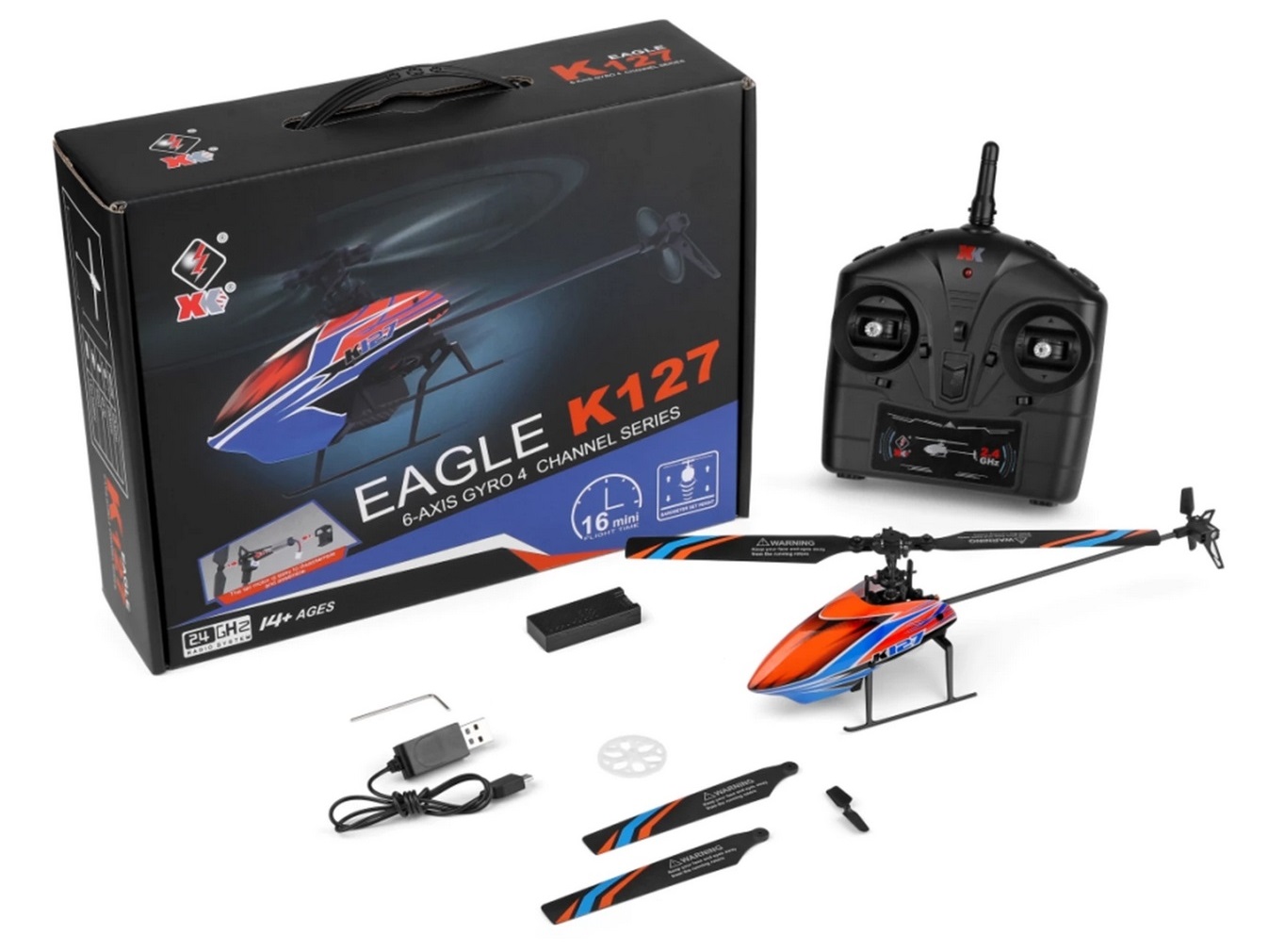 4-Kanal Flybarless Helikopter K127 mit 6-Achs Gyro, RTF-Set WLToys – Bild 2