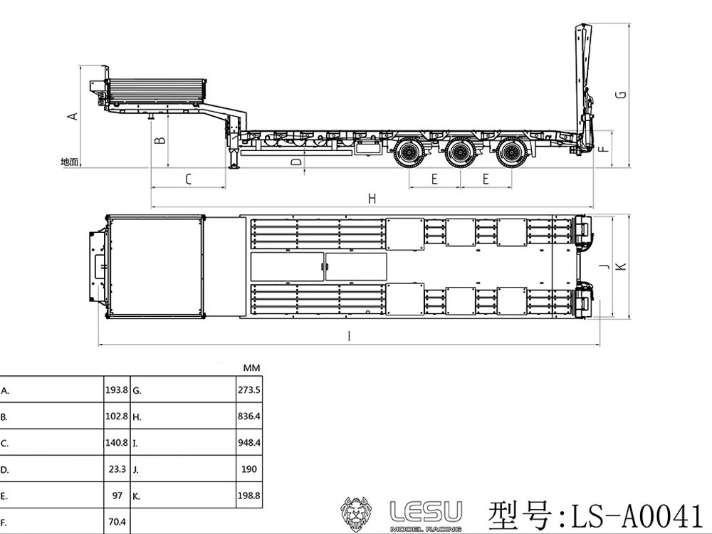 Lesu Aoue Schwerlast Auflieger mit Rampen - Tamiya 1/14 – Bild 6