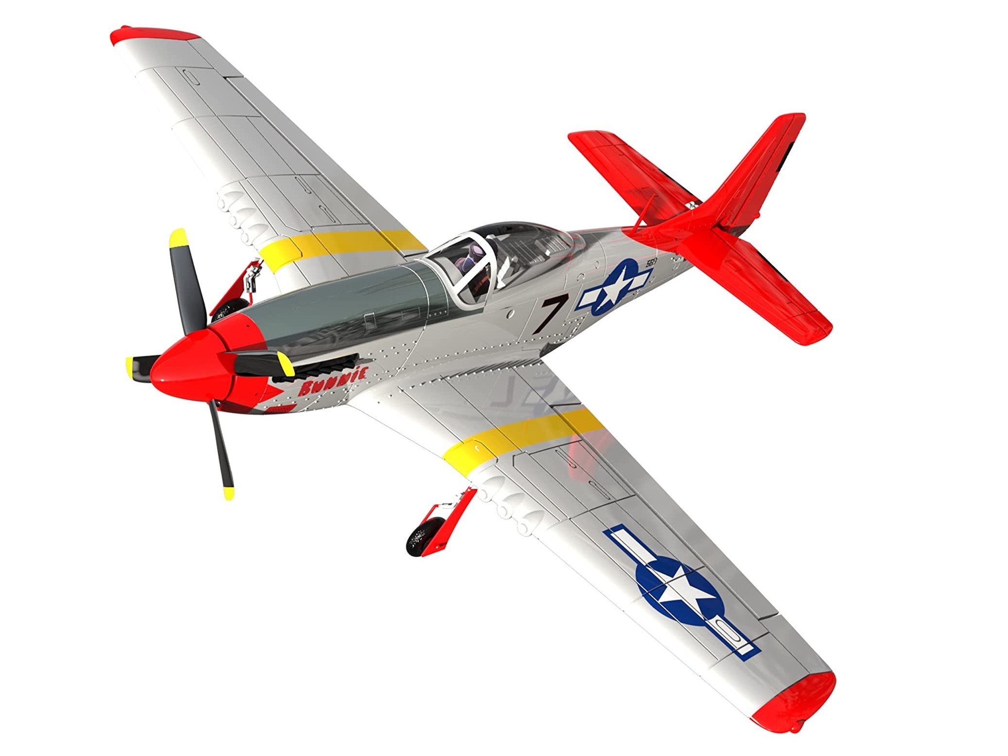 P-51D Mustang, Spw 750mm, RTF Komplett Set mit Gyro von Volantex – Bild 2