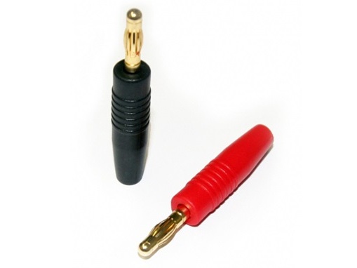 Bananastecker Goldkontakt mit Silikonhülse 4mm, 30cm Kabel 16AWG – Bild 2
