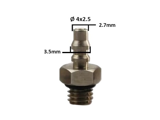 Anschlussnippel M3 für 4x2.5mm Schläuche
