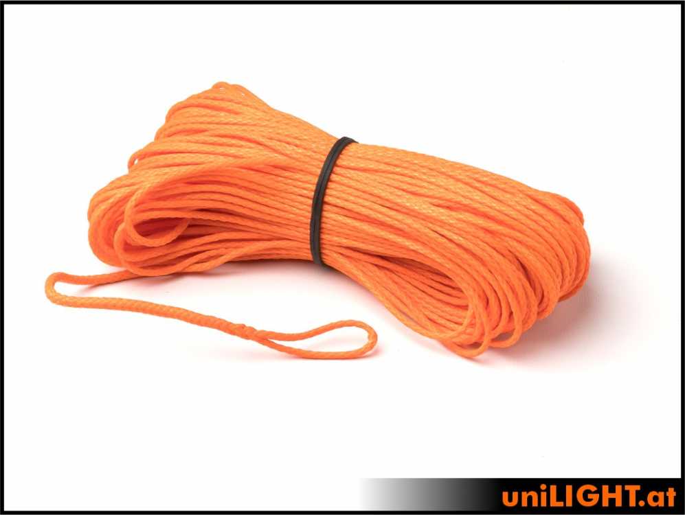 uniLIGHT Windenseil 2.0mm, 360daN Reisskraft, ORANGE, 30m, einseitig gespleisst